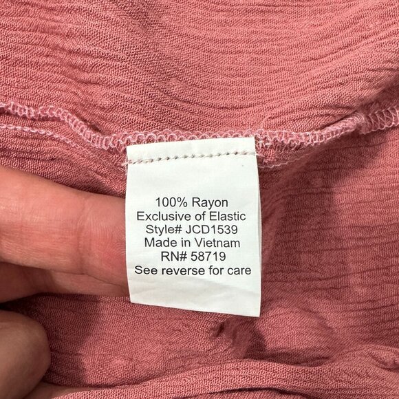 Lapis & Lillies Cottage Dress Women's Size Large Pink Midi Length Smocking JCD - Picture 8 of 9